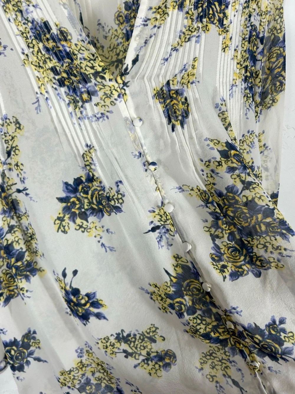 Joie Floral Print Boho V-Neck Silk Blouse Size‎ XS